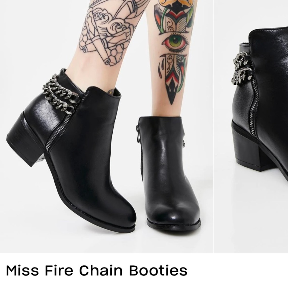 Miss Fire Chain Booties US9
